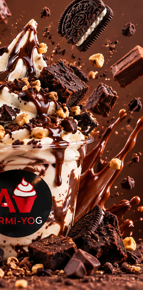 Yogur helado Armi-Yog con chocolate y toppings
